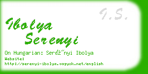 ibolya serenyi business card